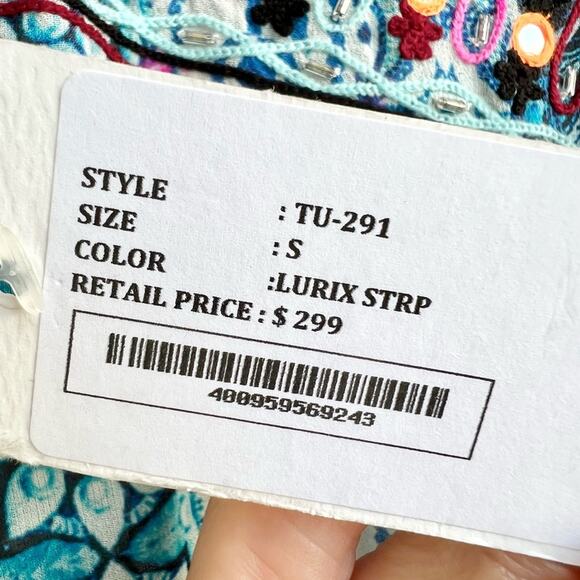 Hemant and Nandita silk tunic mini dress Small new with tags - Picture 8 of 9